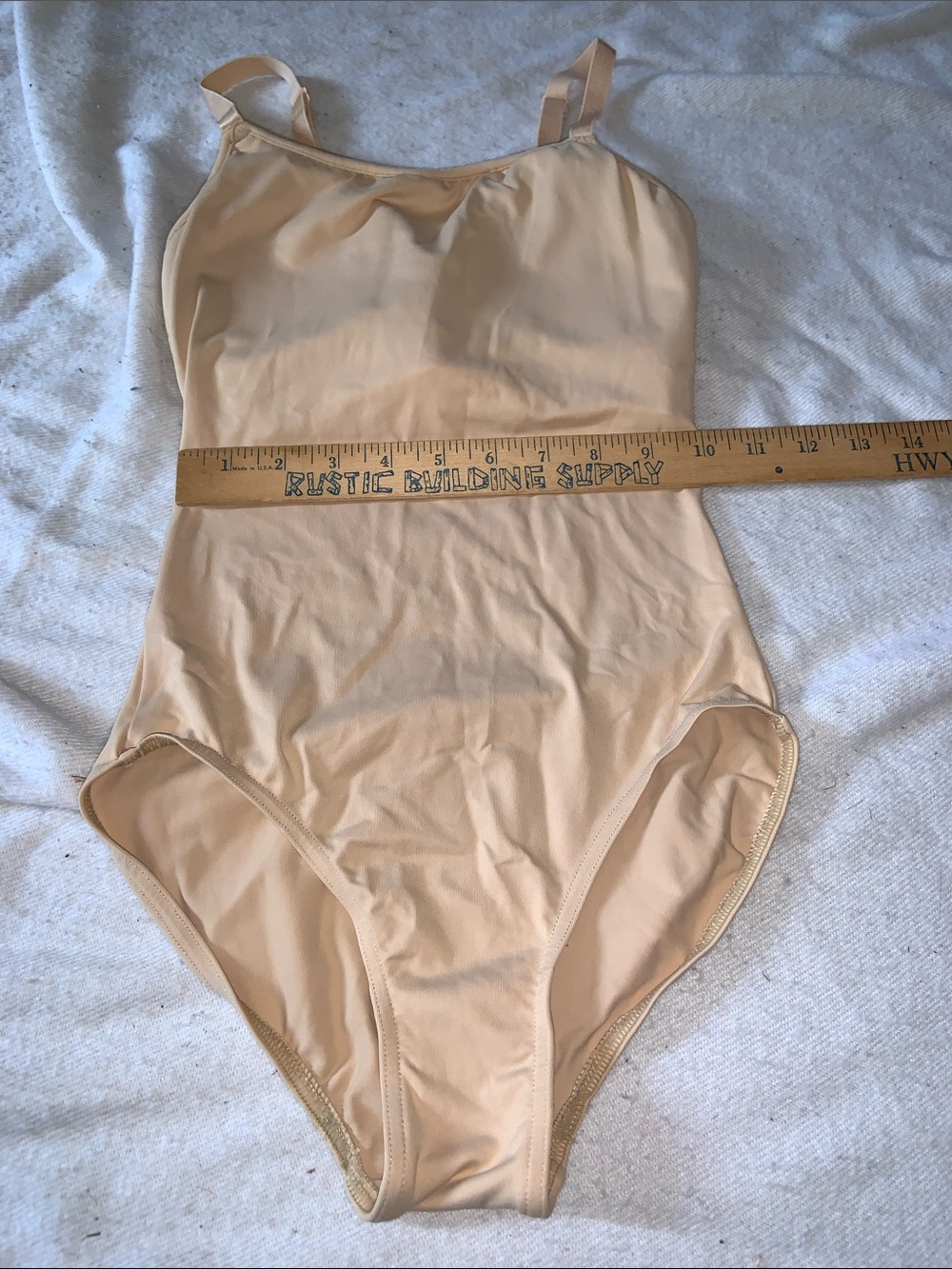 Bloch Nude/Tan One-Piece leotard - Classic Tank adjustable strap & bra support - Picture 3 of 6